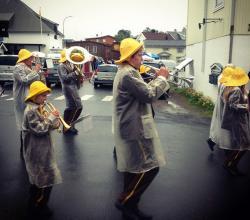 The Svolvaer festival in Lofoten. The rain hats seem to be a trademark of the place.