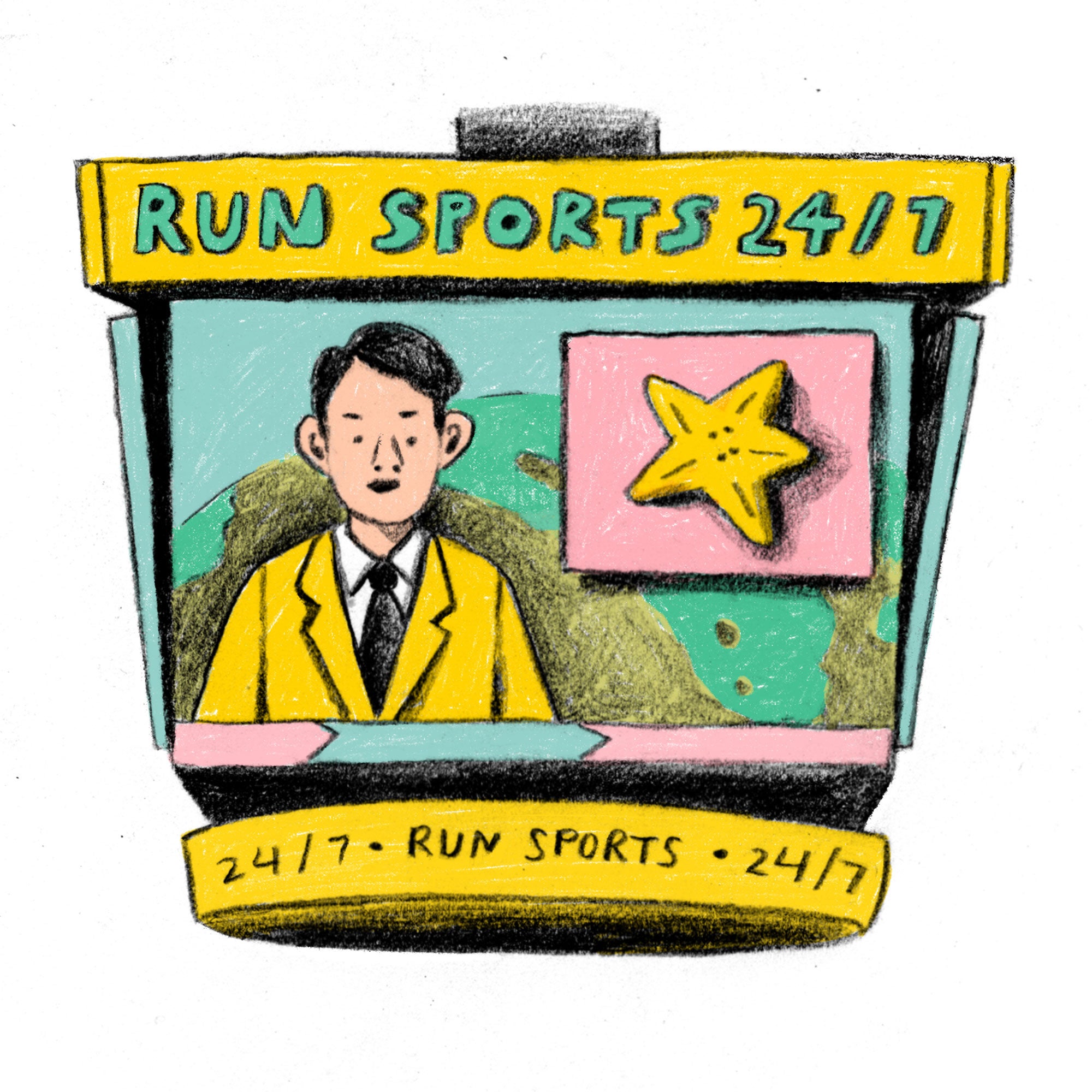 Sports 24/7 announcer on TV.