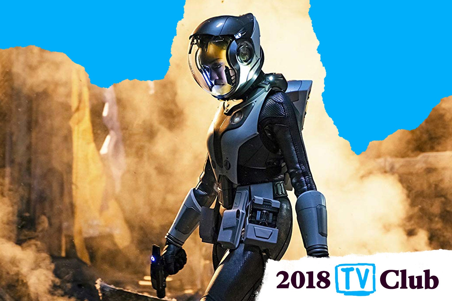 Still of spacesuited person from Star Trek Discovery with TV Club 2018 logo