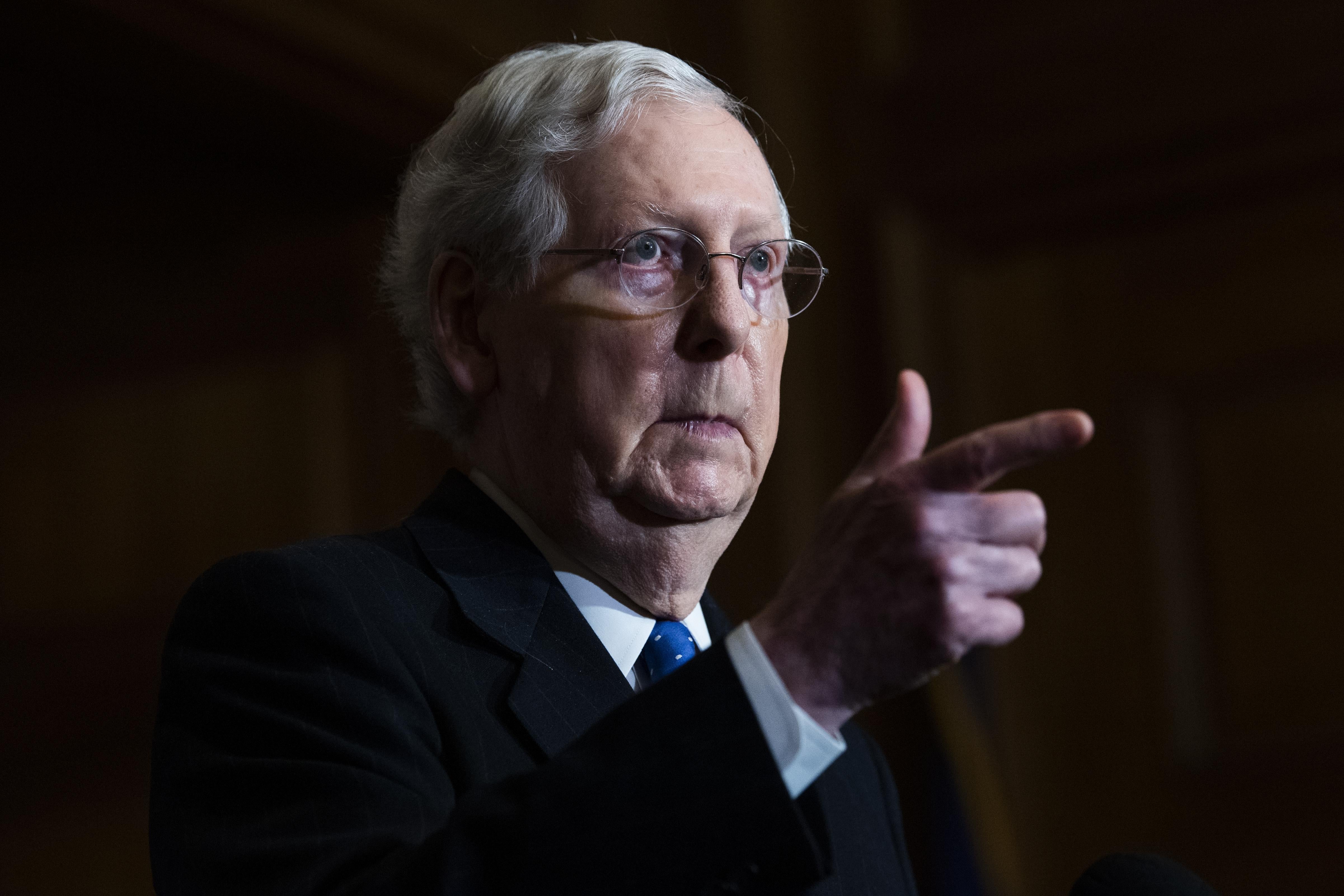 Mitch McConnell pointing his finger.