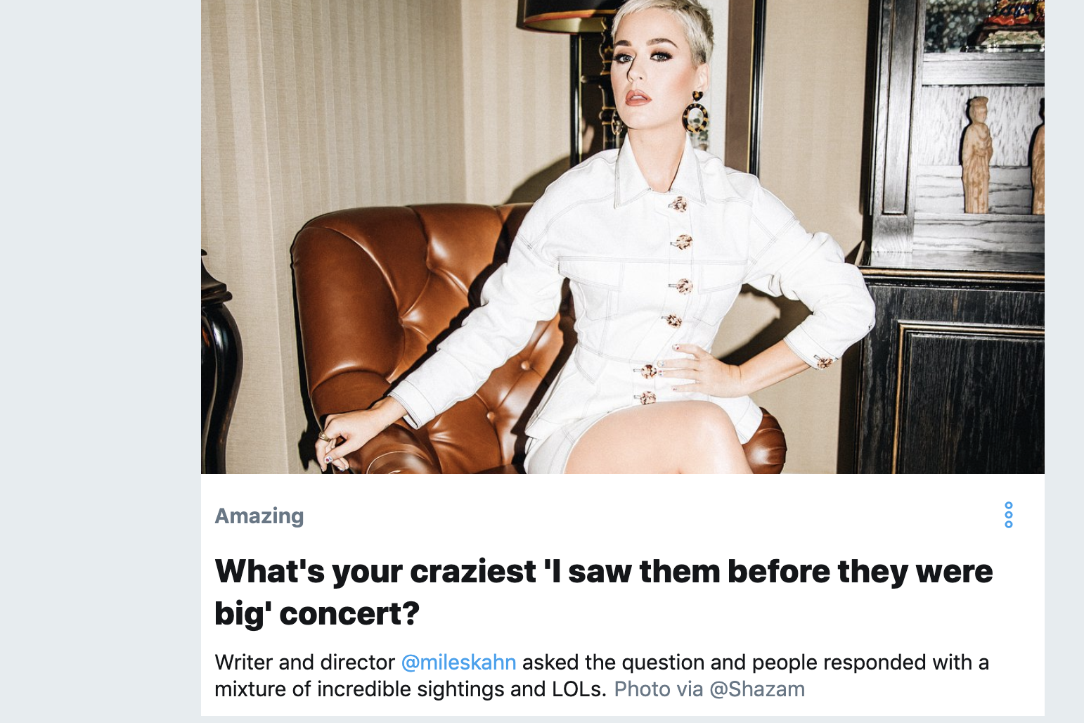 A Twitter Moment featuring a photo of Katy Perry.