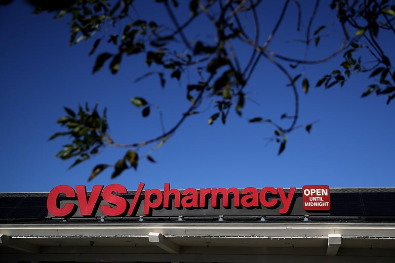 SAN ANSELMO, CA - DECEMBER 04:  A sign is posted on the exterior of a CVS Pharmacy on December 4, 2017 in San Anselmo, California. Drugstore chain CVS Health Corp announced plans on Sunday to acquire health insurer Aetna Inc for $69 billion.  (Photo by Justin Sullivan/Getty Images)
