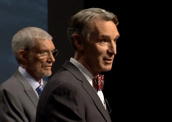 Ken Ham, left, and Bill Nye, debate science and creationism.