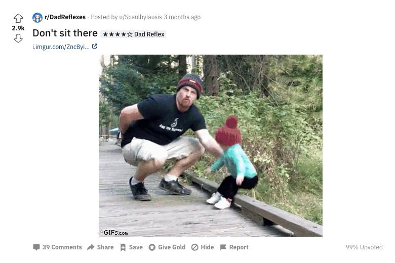 A dad catching his child at the edge of a footbridge.