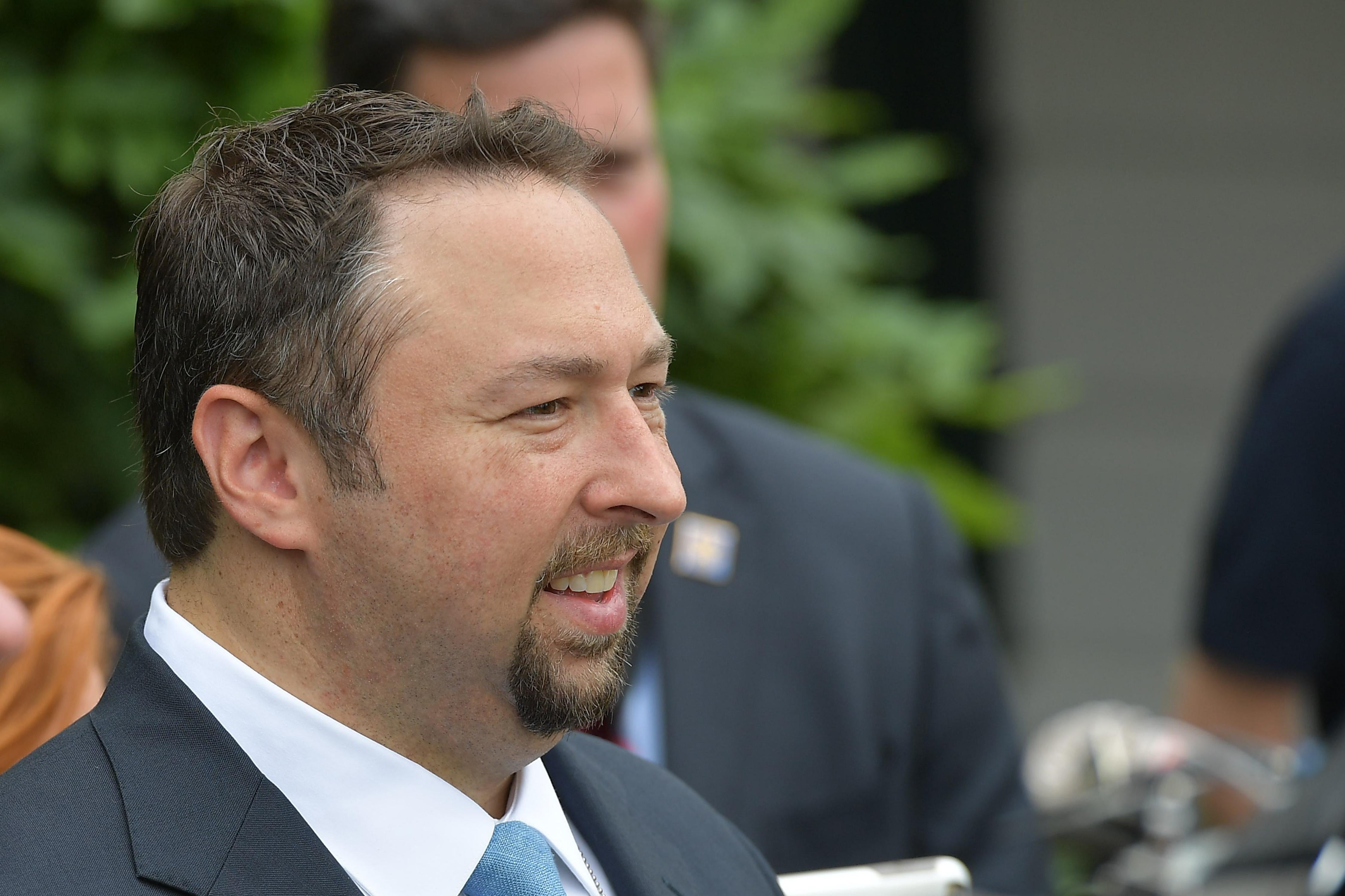 Former Trump campaign spokesman Jason Miller waits for the departure of President Donald Trump on Marine One from the South Lawn of the White House on June 17, 2017 in Washington, D.C.