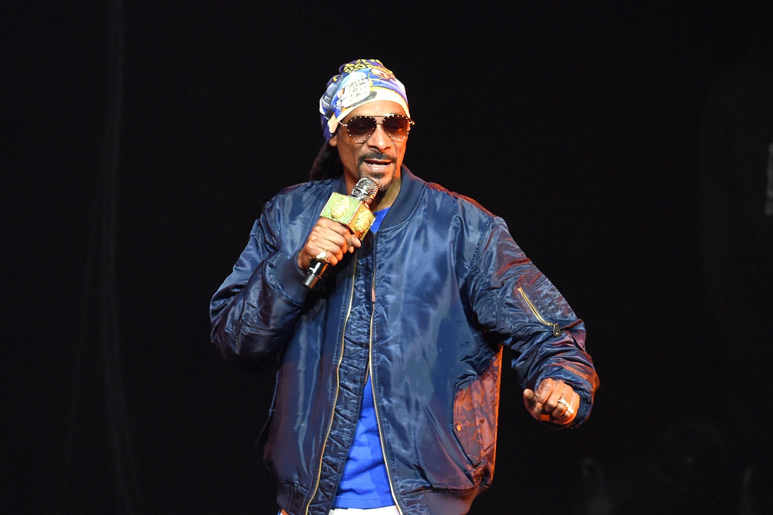 Snoop Dogg on stage.
