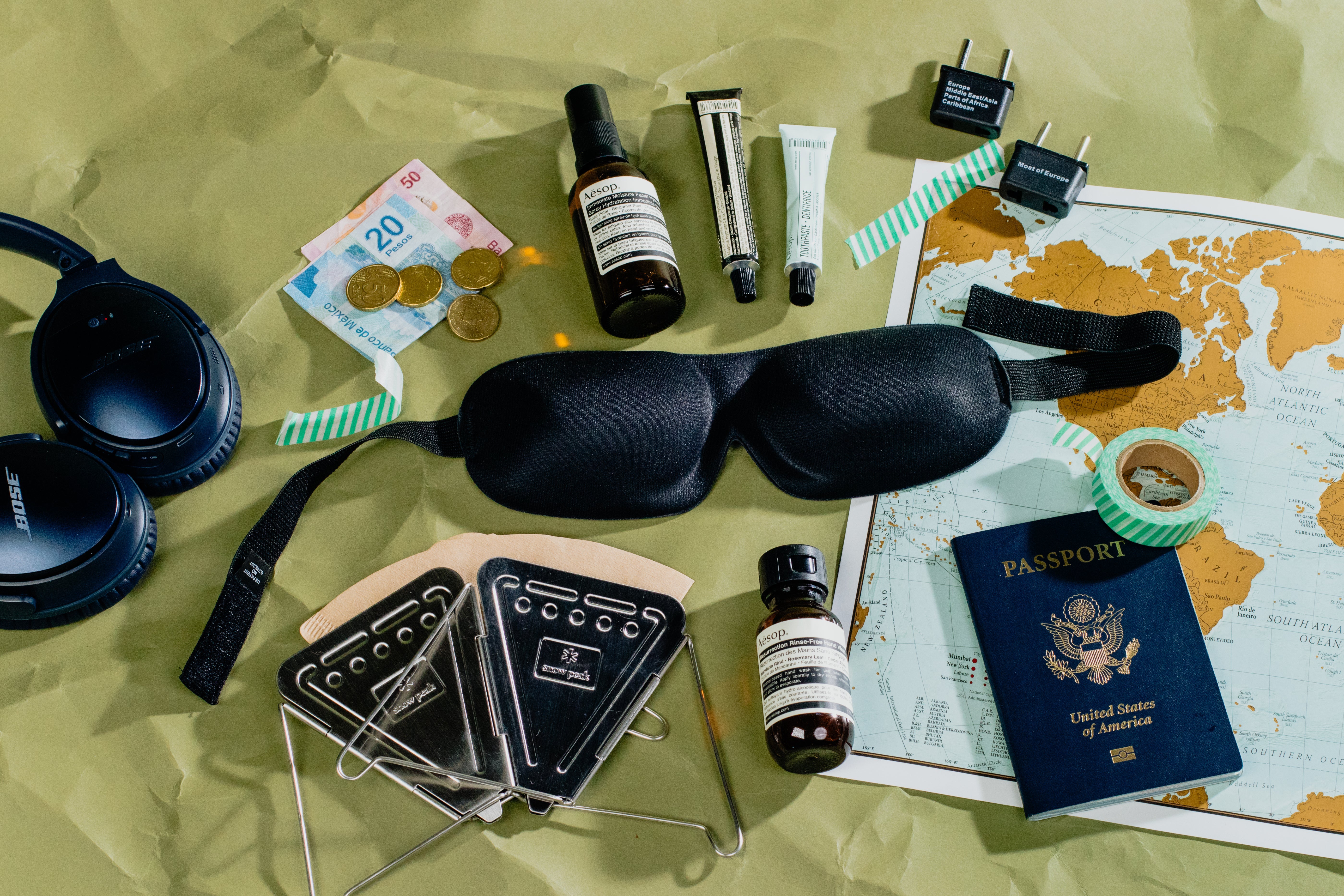assorted items for travel