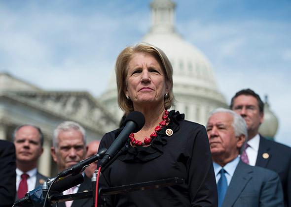 Rep. Shelley Moore Capito, R-W.Va., speaks at the House Triangle.