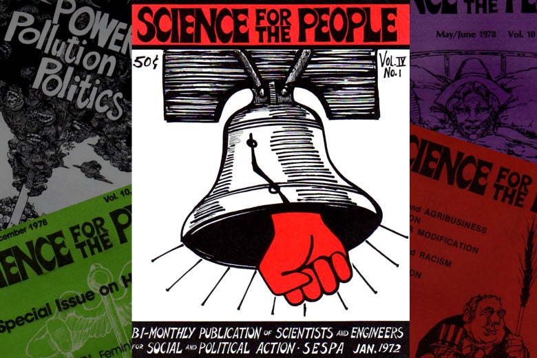An assortment of Science For the People covers from the 1970s.