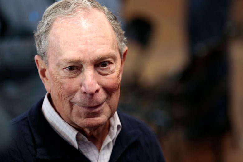 Democratic presidential hopeful and former New York Mayor Michael Bloomberg talks to reporters after an event to open a campaign office at Eastern Market in Detroit, Michigan, on December 21, 2019.