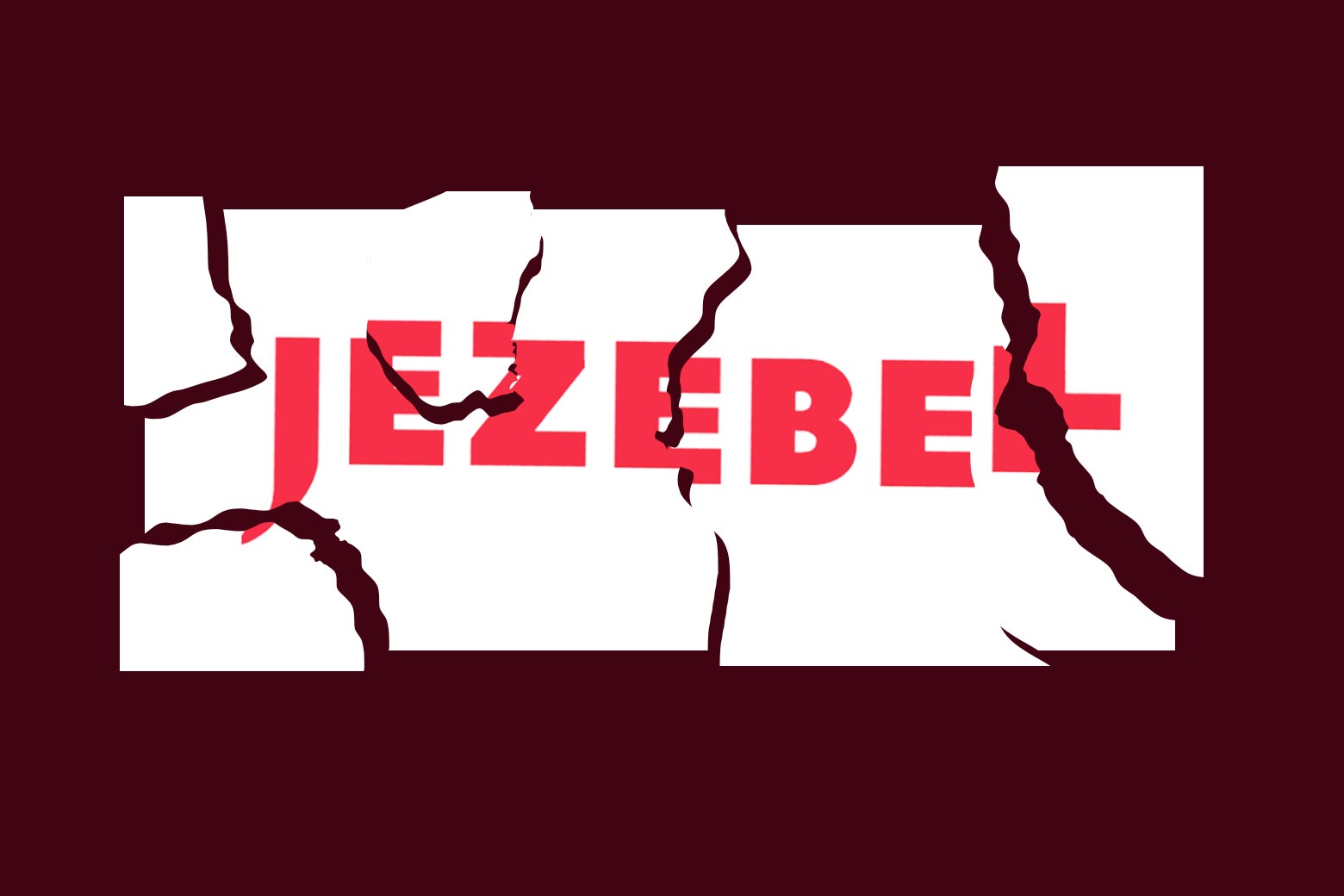 The Jezebel logo, broken up into pieces.