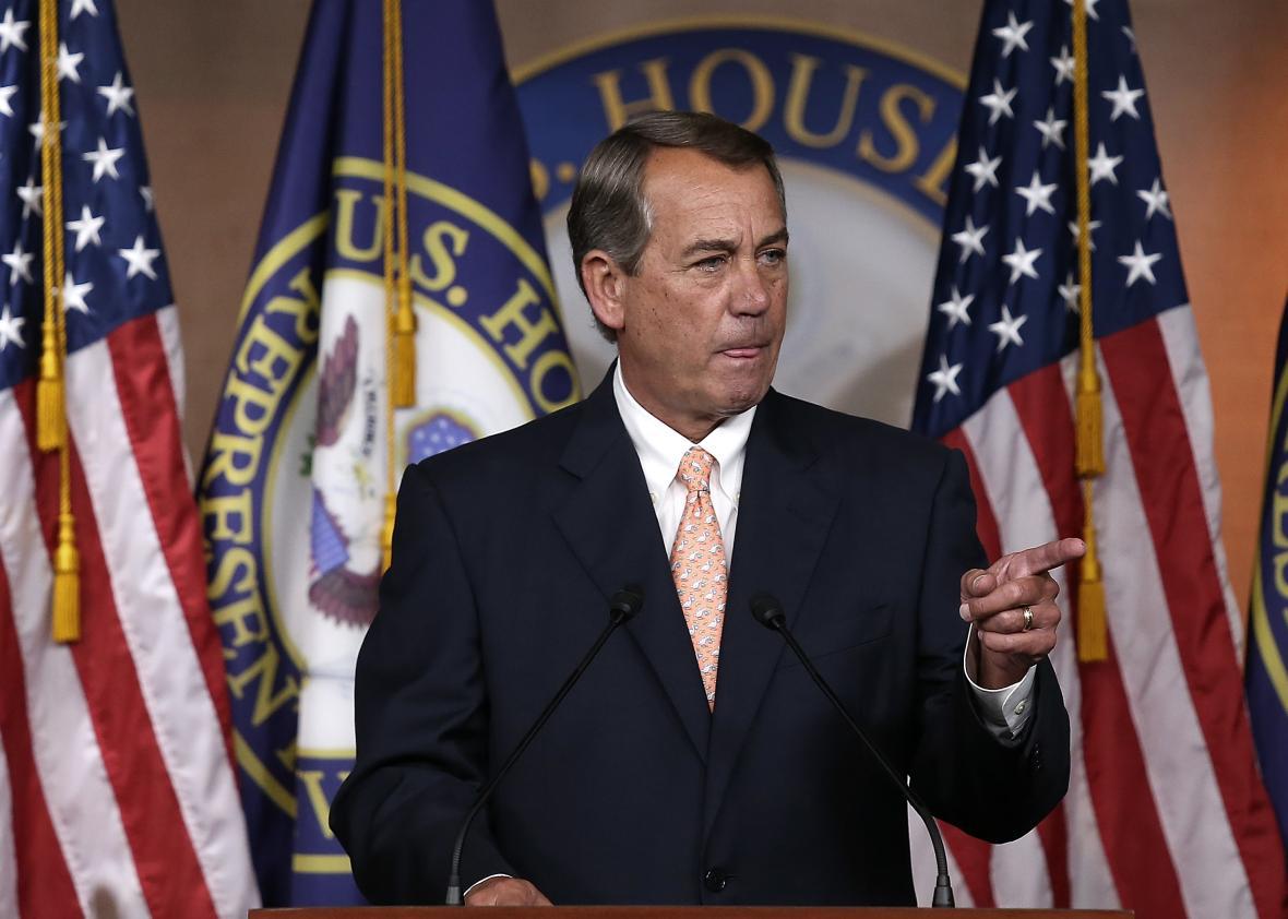 John Boehner resigns Speaker of House will leave office at end of October.
