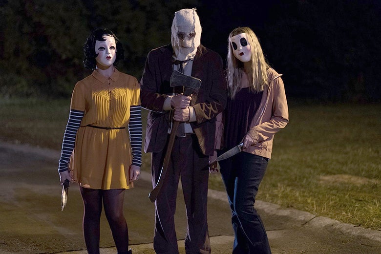 7. The Strangers It is a film centered around the premise of one break-in turned brutal when the family is terrorized by a group of mark assailants. It's similar to the first Purge movie, which also revolved around one home invasion attempt. It's an adrenaline-filled edge-of-the-seat kind of movie which Purge lovers will enjoy to the core.