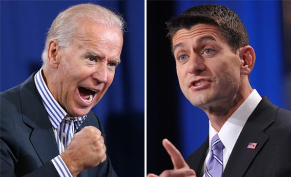 Vice President Joe Biden, left, and Paul Ryan, right
