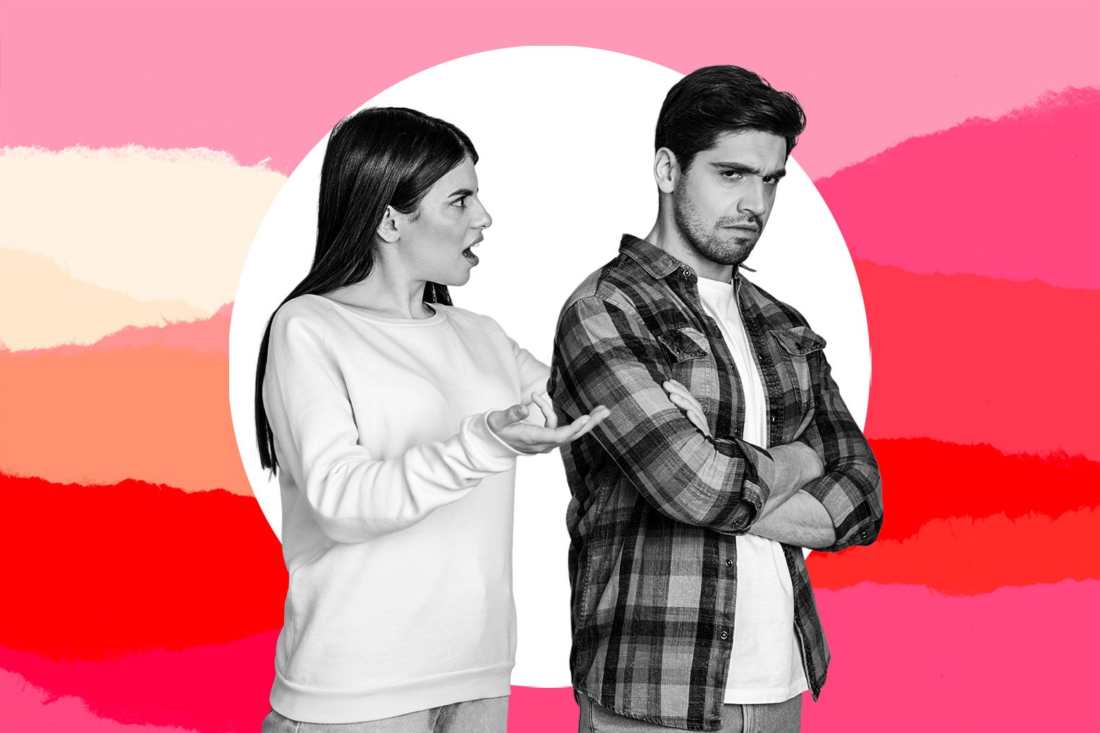 Man and woman arguing.