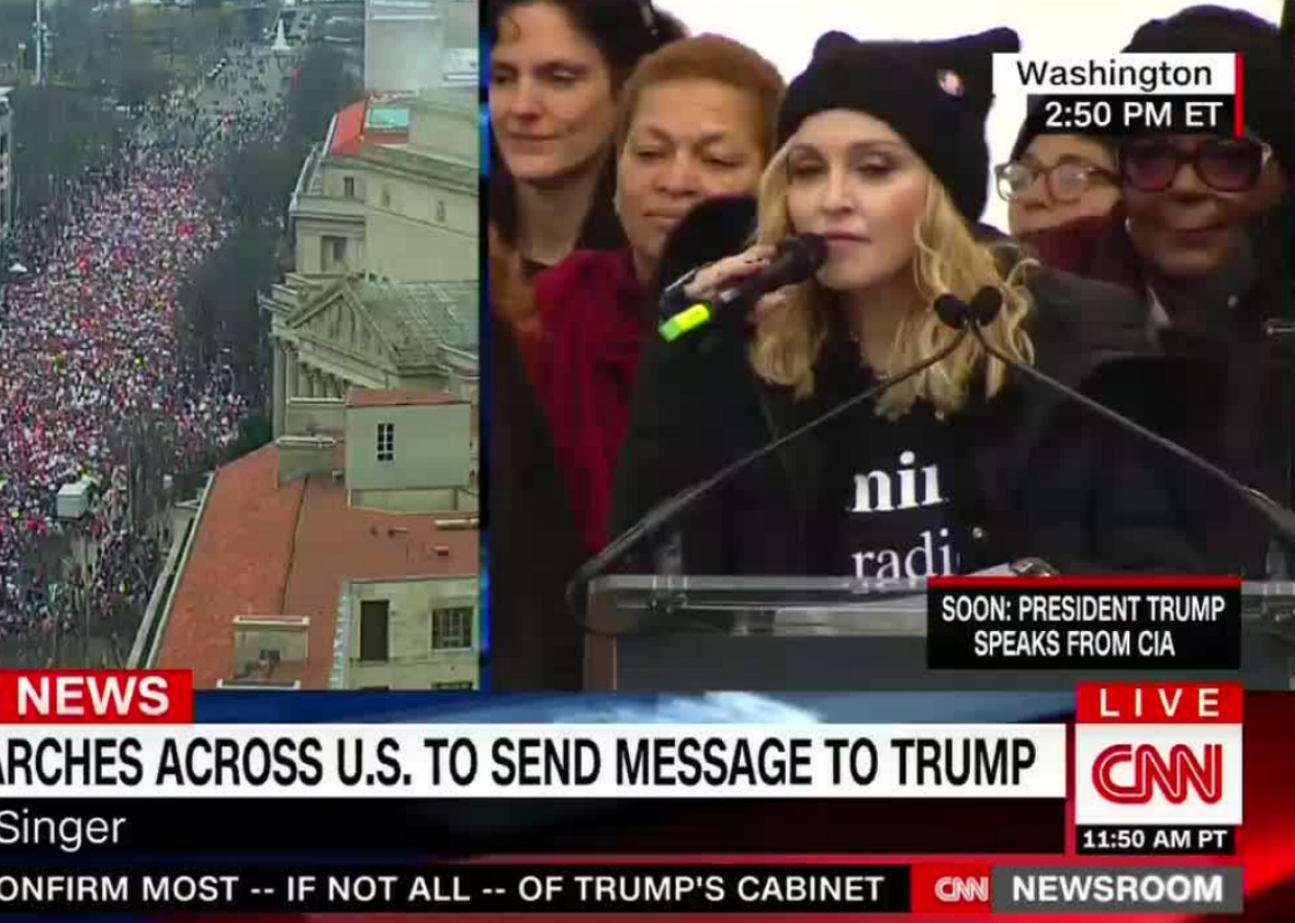 Watch Madonna Drop F Bomb Live On Cnn During Womens March On Washington 