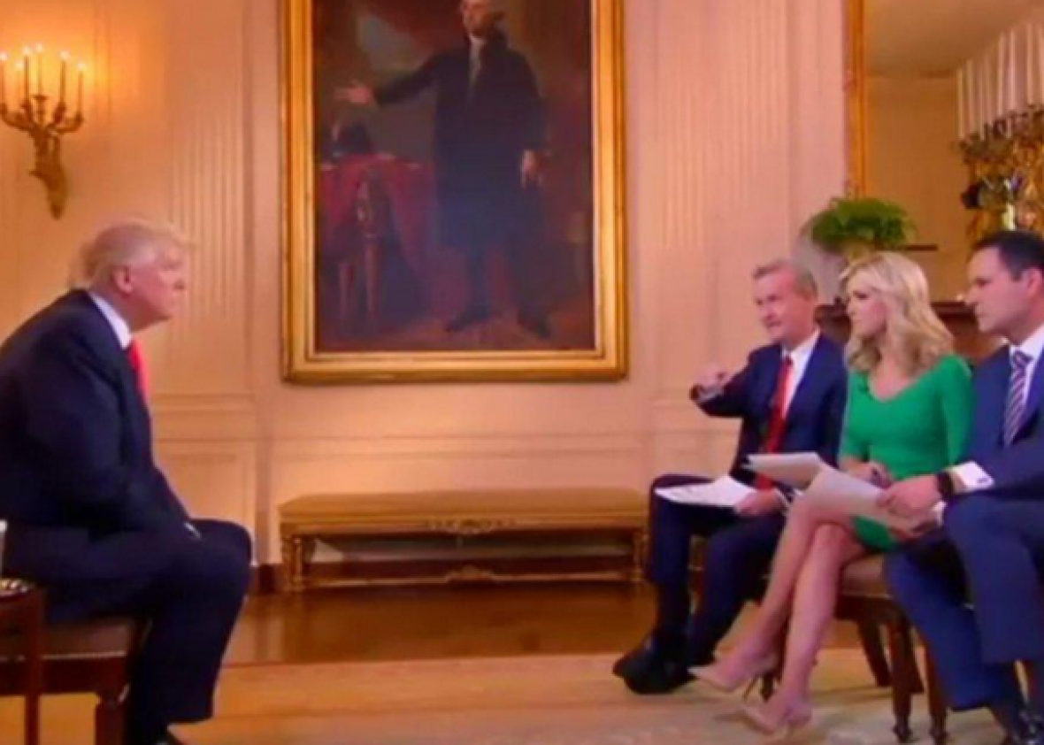 Trump grades himself: A for achievement, A+ for effort.