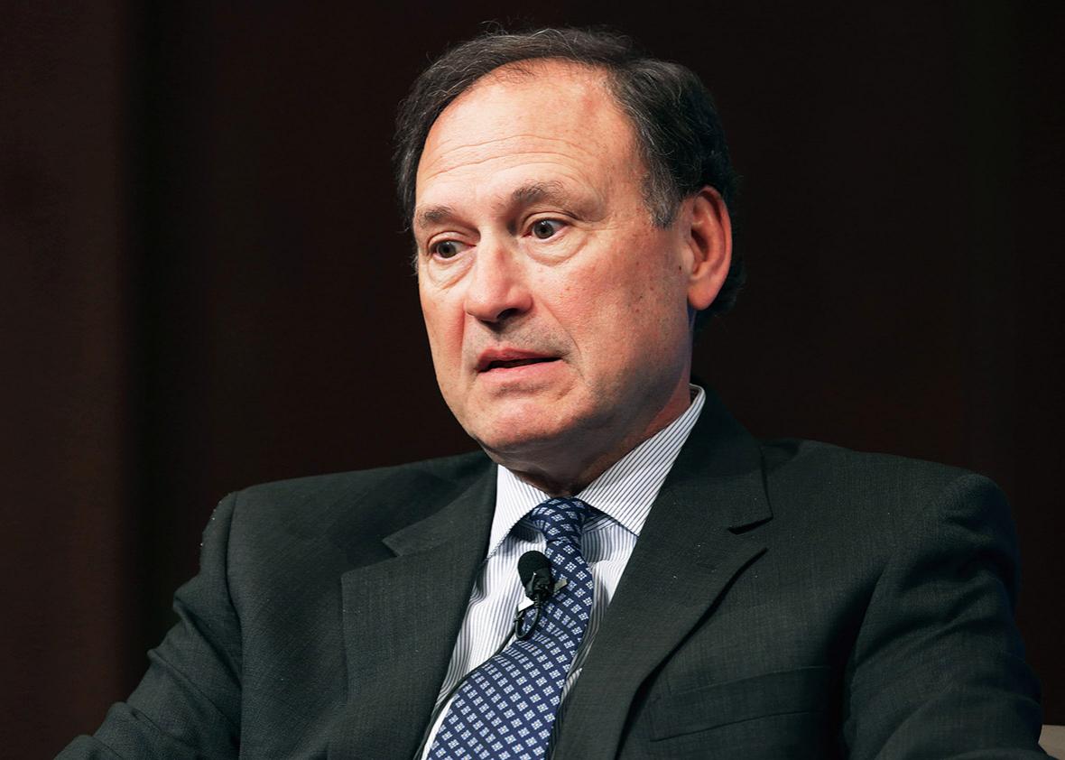 U.S. Supreme Court Associate Justice Samuel Alito speaks during the Georgetown University Law Center's third annual Dean's Lecture to the Graduating Class in the Hart Auditorium in McDonough Hall February 23, 2016 in Washington, DC