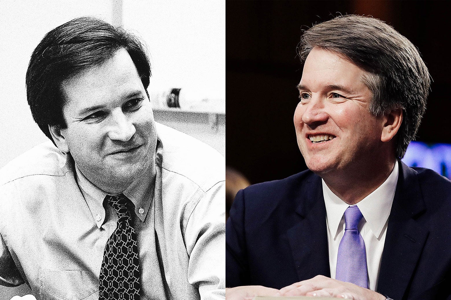 Kavanaugh photographed in 1996 and 2018.
