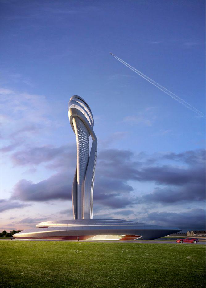 Istanbul New Airport's air traffic control tower was inspired by a tulip.