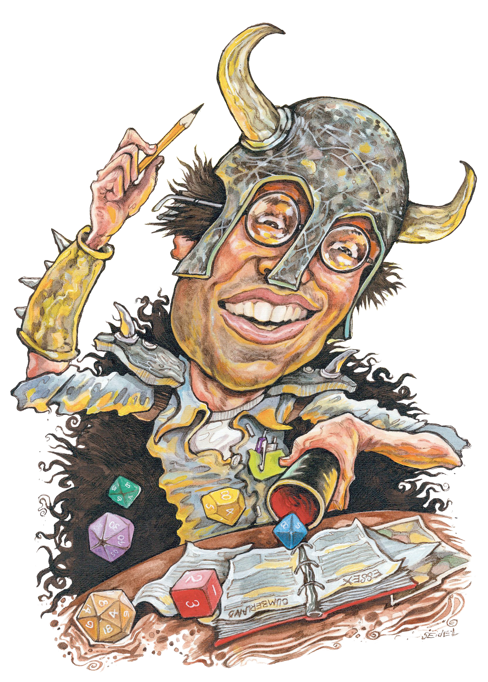 A guy playing dungeons and dragons.