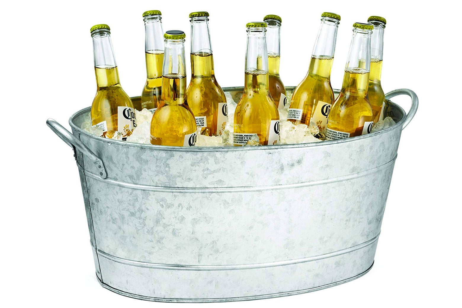 Galvanized beverage tub.