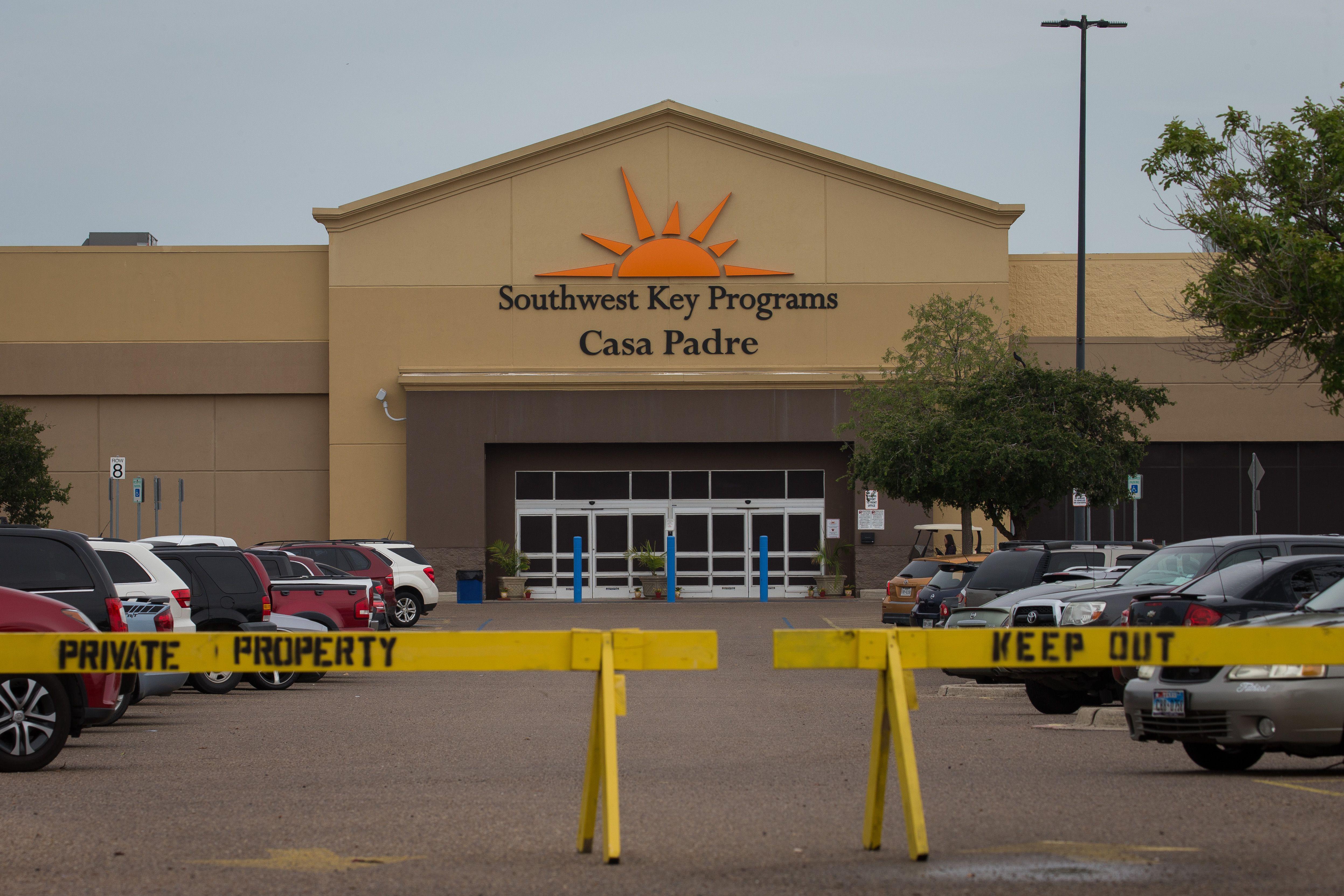 A former Walmart Supercenter under the name Southwest Key Programs, Casa Padre, now being used a migrant children's center.
