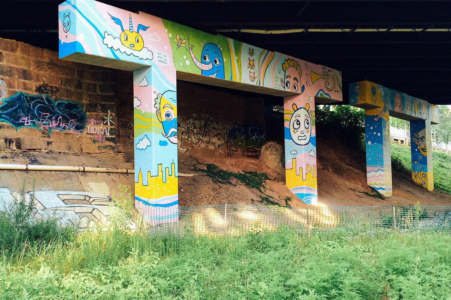 Artwork on an underpass over the Atlanta BeltLine.