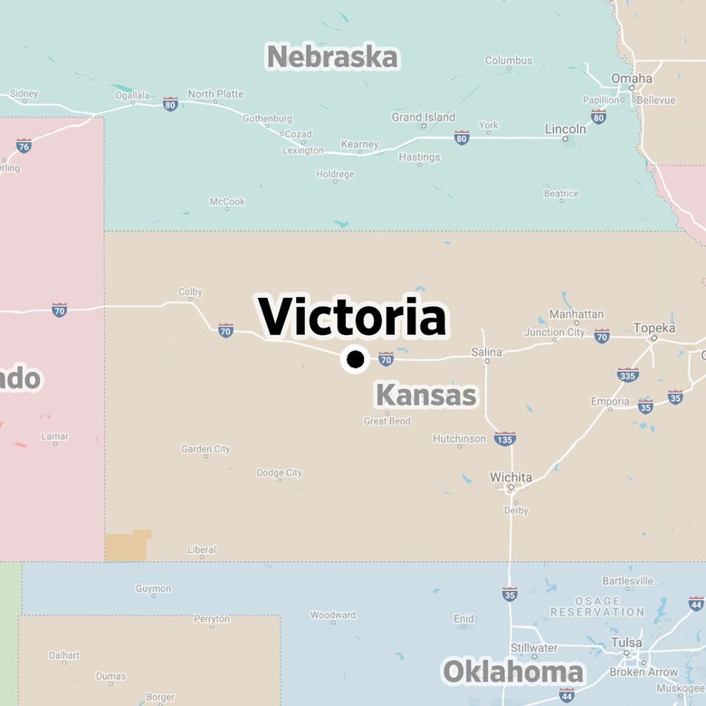 Map of Victoria, Kansas