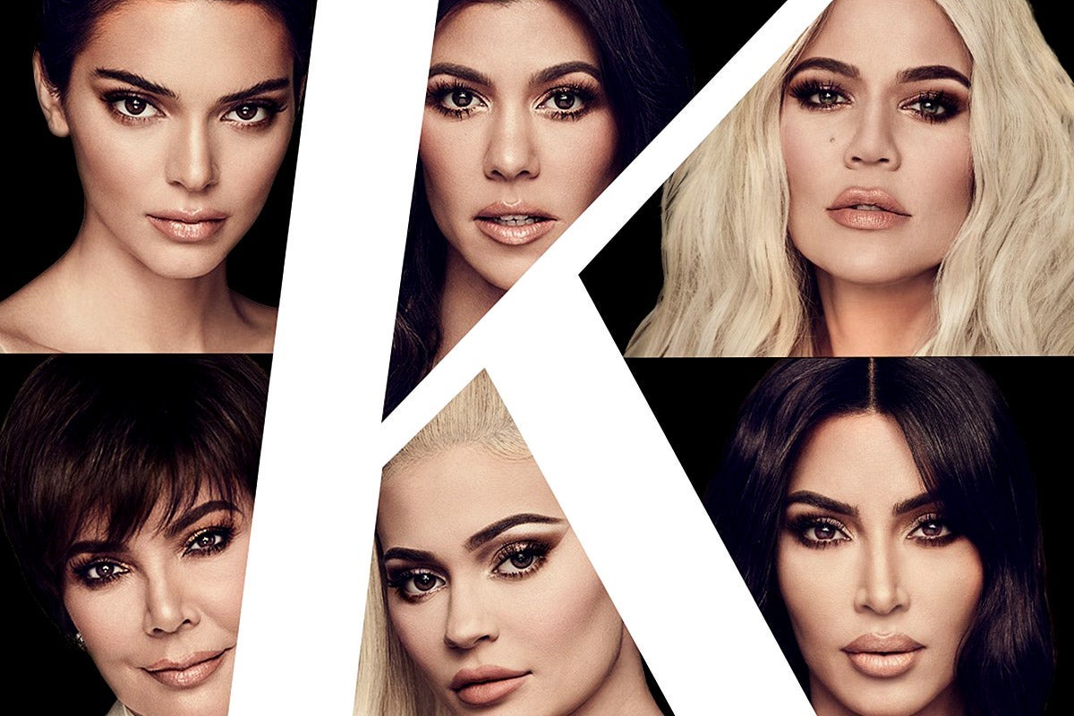 A lavish collage of the Kardashian women's faces