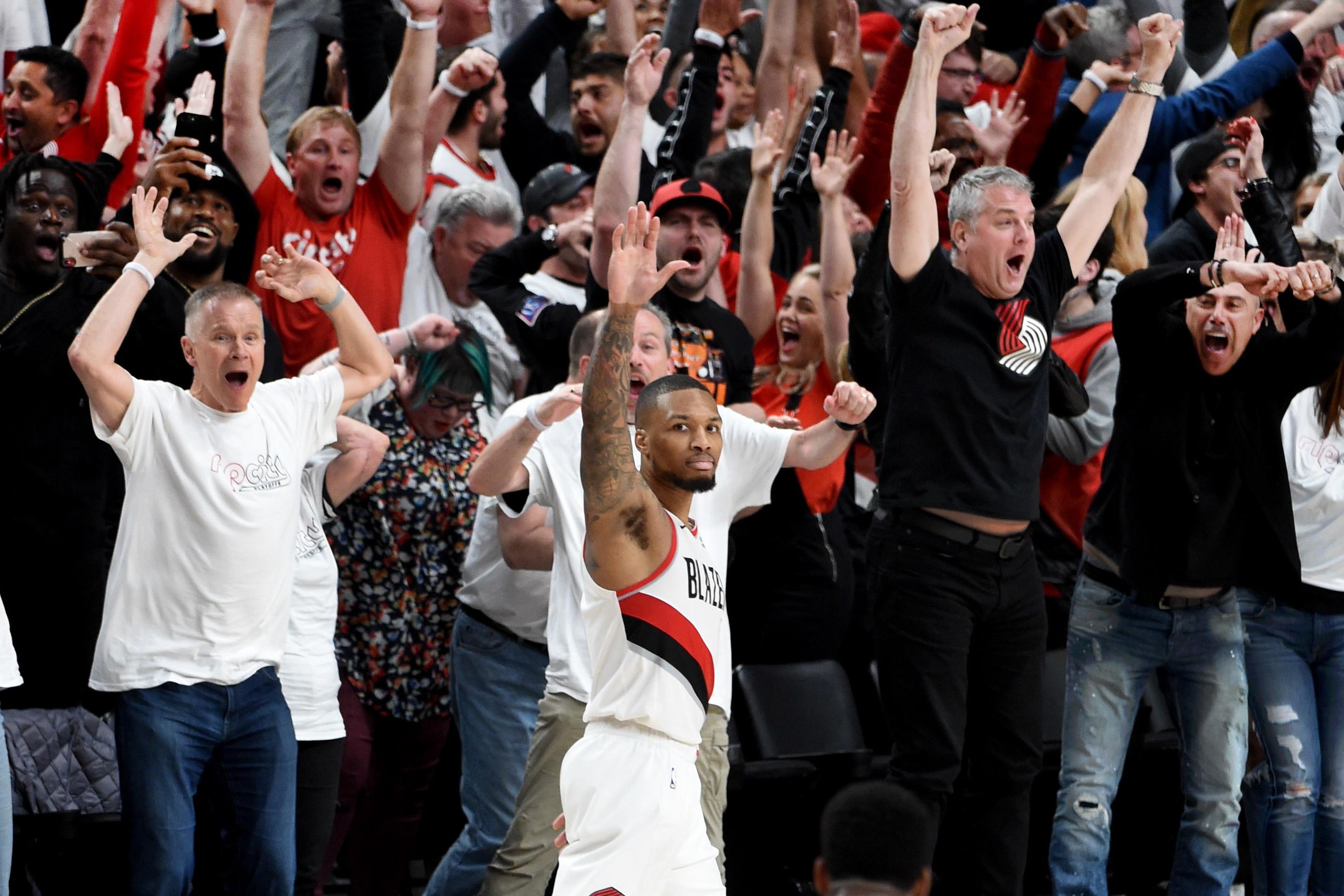 Damian Lillard calmly waves goodbye to the Oklahoma City Thunder.