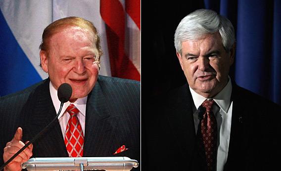 Sheldon Adelson and Newt Gingrich.