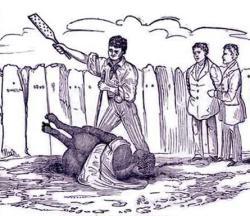 Slave punished by paddling