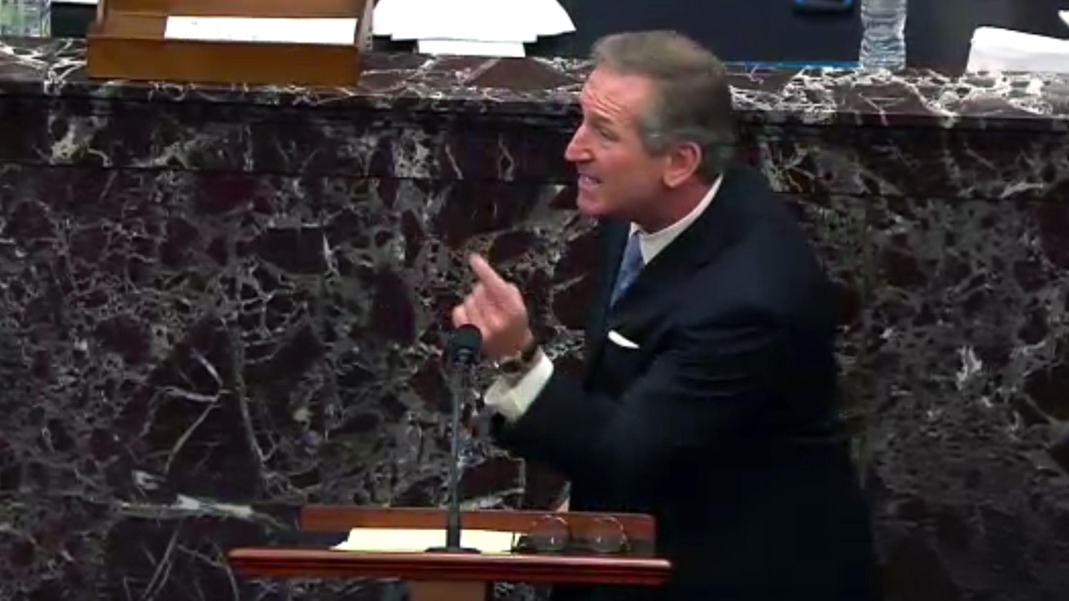 Watch Senators Laugh at Trump Lawyer During Impeachment Trial