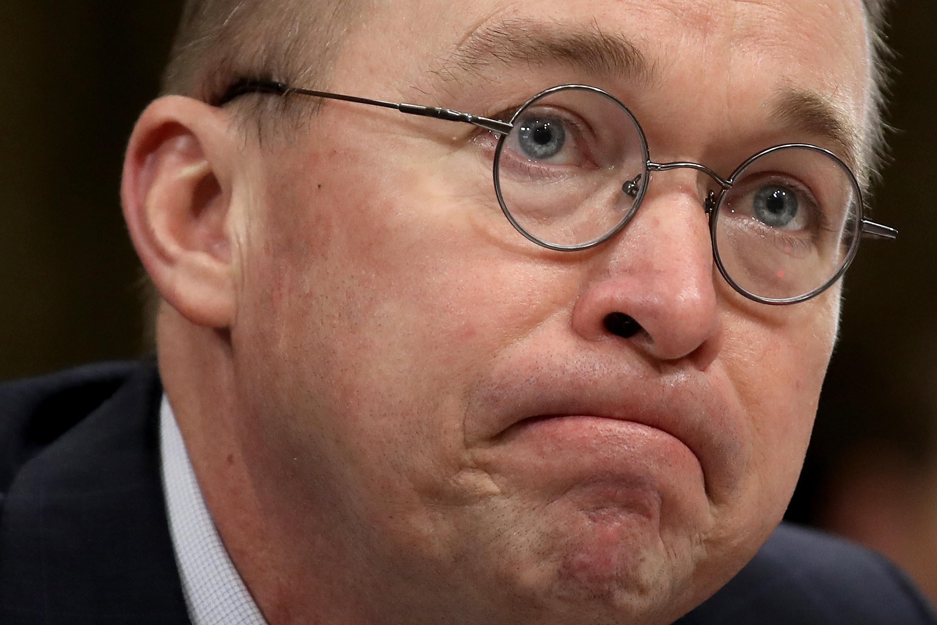 WASHINGTON, DC - FEBRUARY 13:  Office of Management and Budget Director Mick Mulvaney testifies before the Senate Budget Committee February 13, 2018 in Washington, DC. Mulvaney testified on U.S. President Donald Trump's fiscal year 2019 budget proposal that was released yesterday. (Photo by Win McNamee/Getty Images)