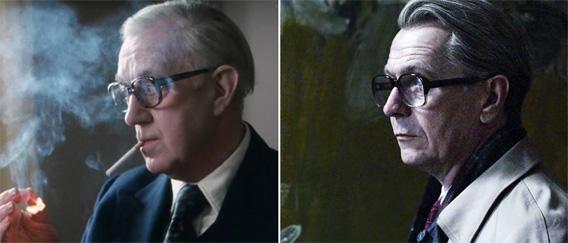 Alec Guinness from Tinker Tailor Soldier Spy (1979) and Gary Oldman from Tinker Tailor Soldier Spy (2011).