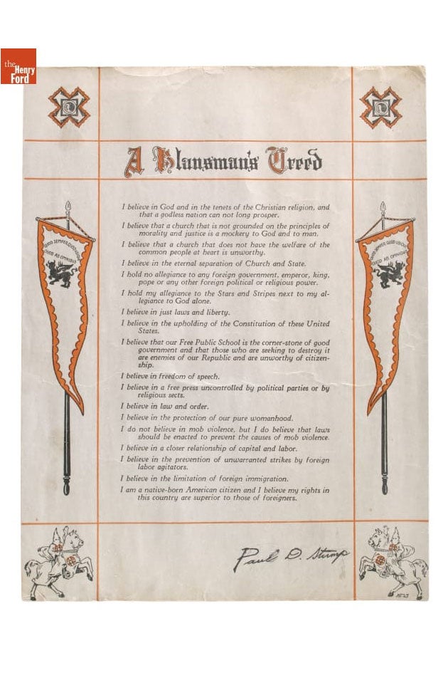 The Klansman’s Creed