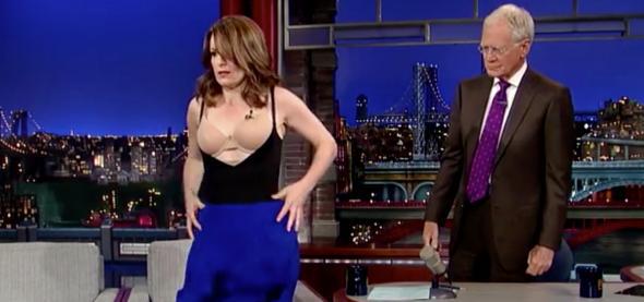 Tina Fey's goodbye to David Letterman: She stripped down to her