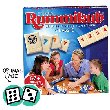 Rummikub with dice showing optimal age