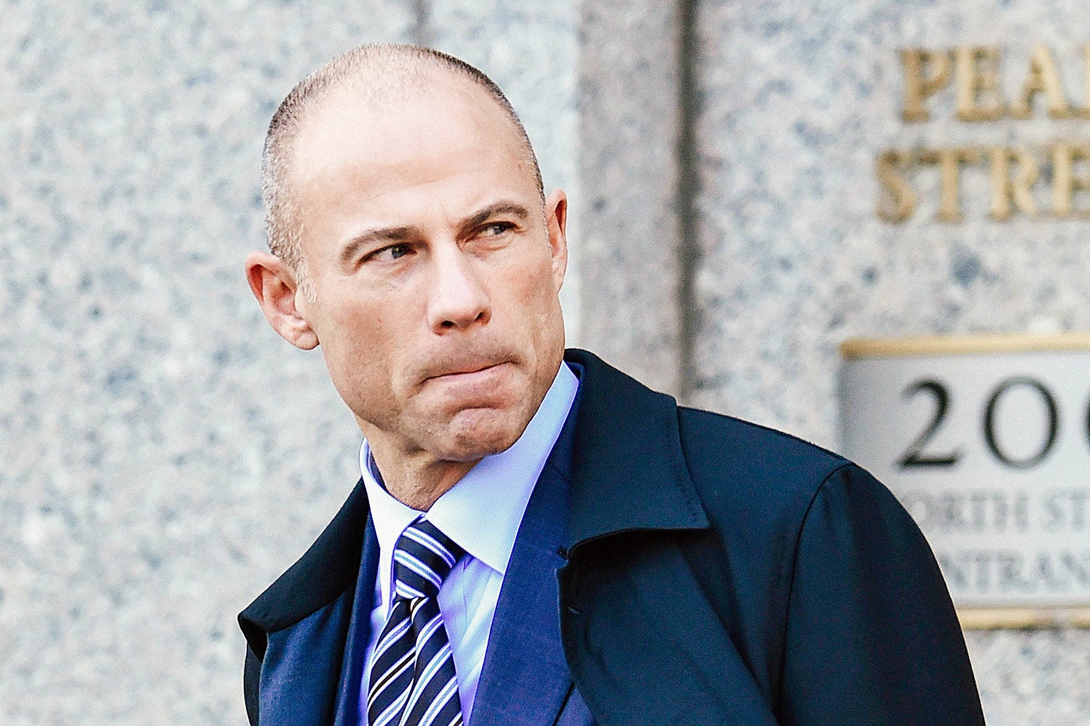 Michael Avenatti exits the the U.S. Courthouse in New York on April 26.