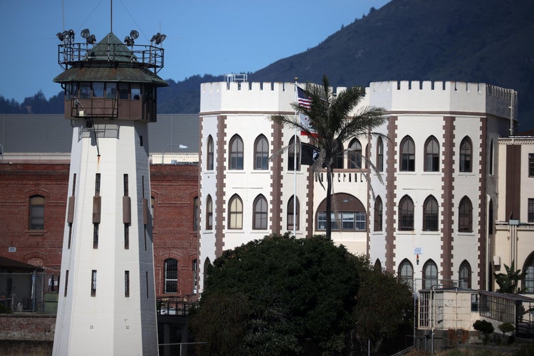 An exterior view of San Quentin prison