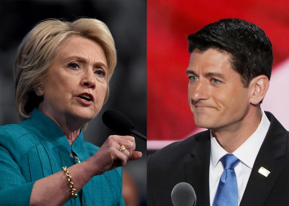 Hillary Clinton and Paul Ryan. 