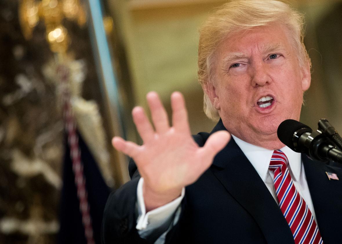 President Donald Trump makes a statement on the violence this past weekend in Charlottesville, Virginia and Ku Klux Klan Protests Planned Removal Of General Lee Statue From VA Park