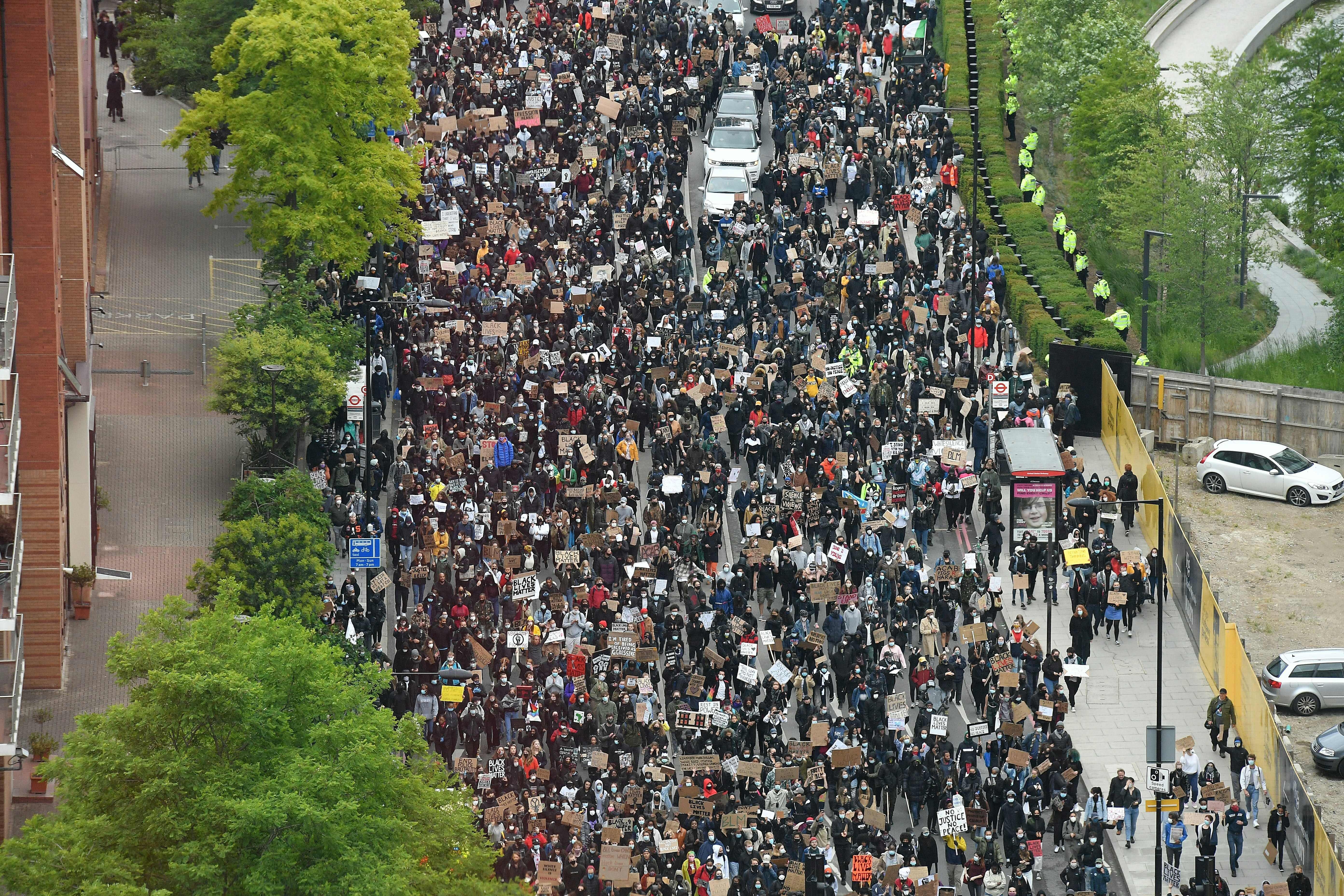 A huge crowd of protesters