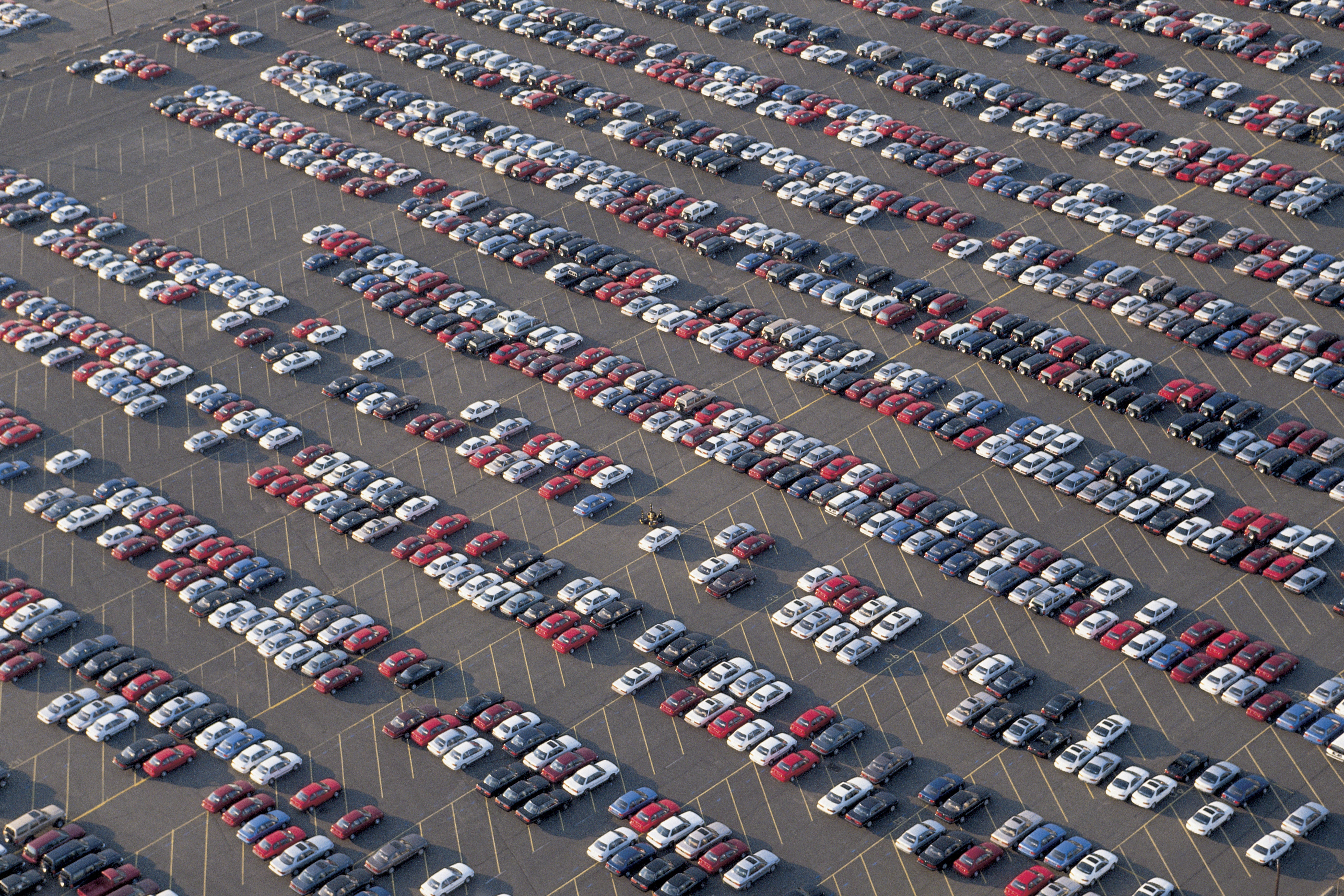 Cars on a lot in Newark, New Jersey.