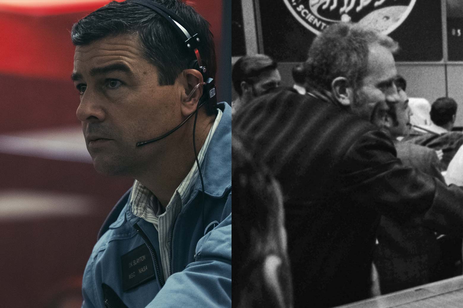 Side-by-side photos of actor Kyle Chandler and Deke Slayton.