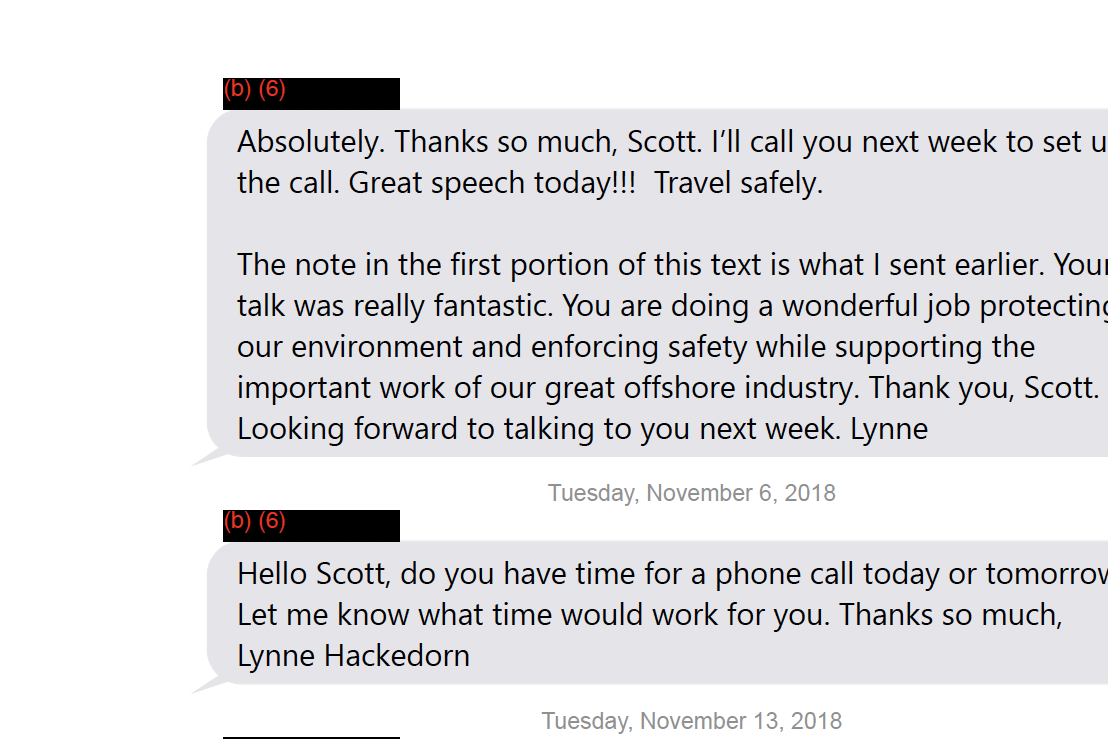 Screenshot of a text conversation