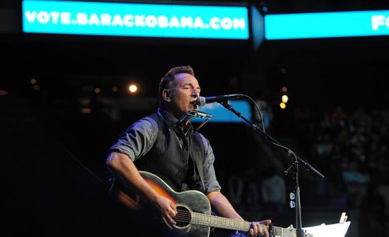Bruce Springsteen performs during a campaign rally for Pres. Obama in Columbus, Ohio, on Monday. 