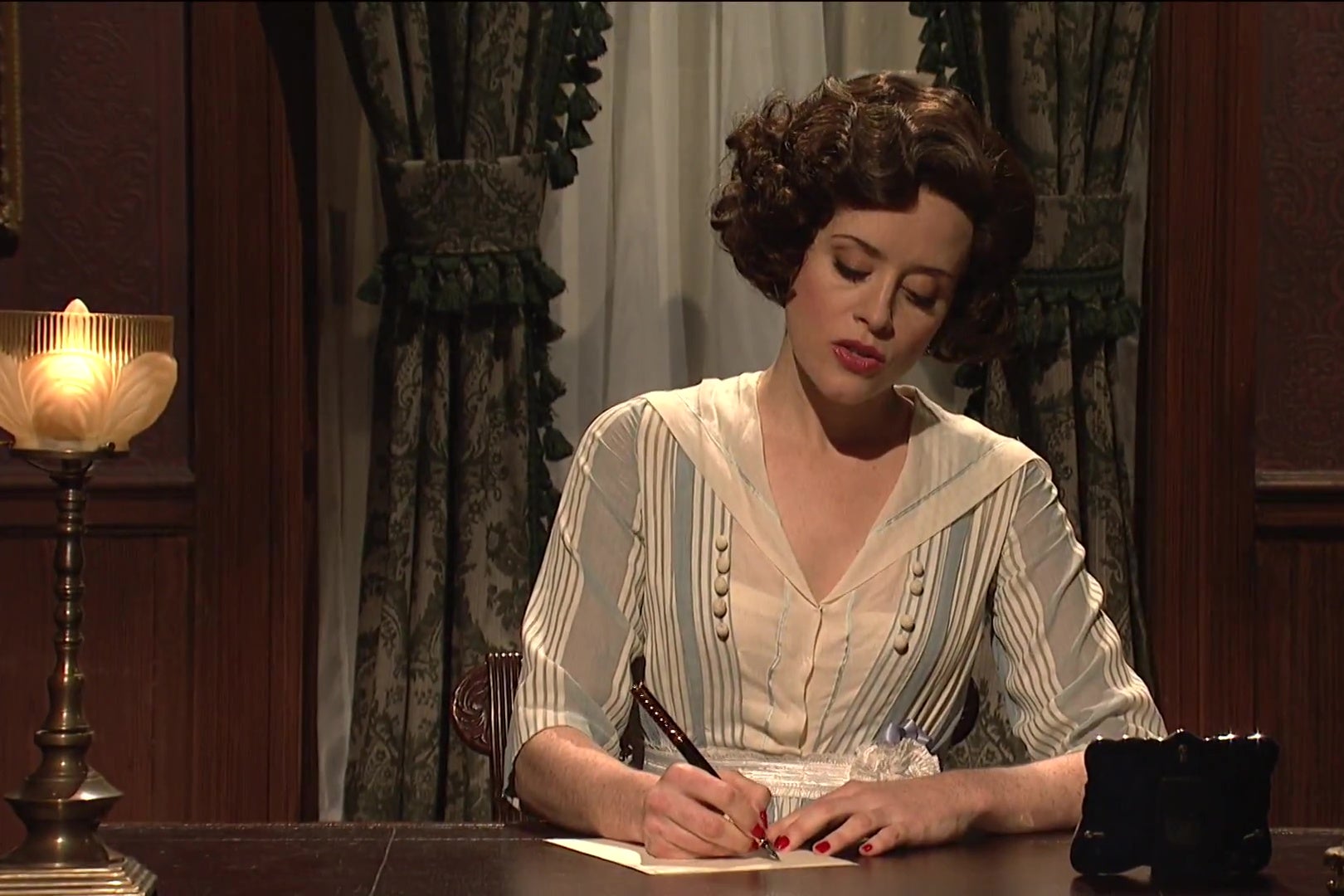 Claire Foy on SNL: The star of The Crown sends alarming letters to her  husband in the trenches of World War I.