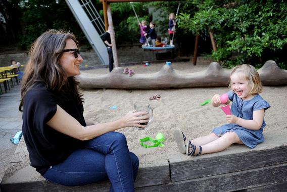Sandler, an only child, with her daughter, an only child.